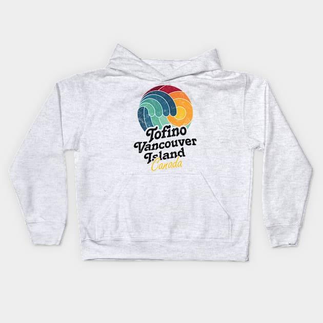 Tofino Vancouver Island Canada Surfing Surf Sunset Wave Kids Hoodie by MrTeee